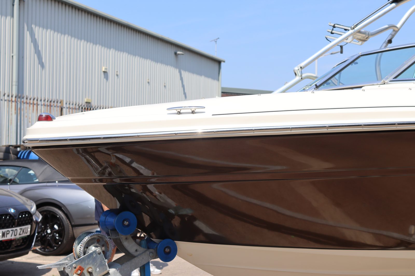 Boat hull wrapped in vinyl at Auto Wrap Manchester