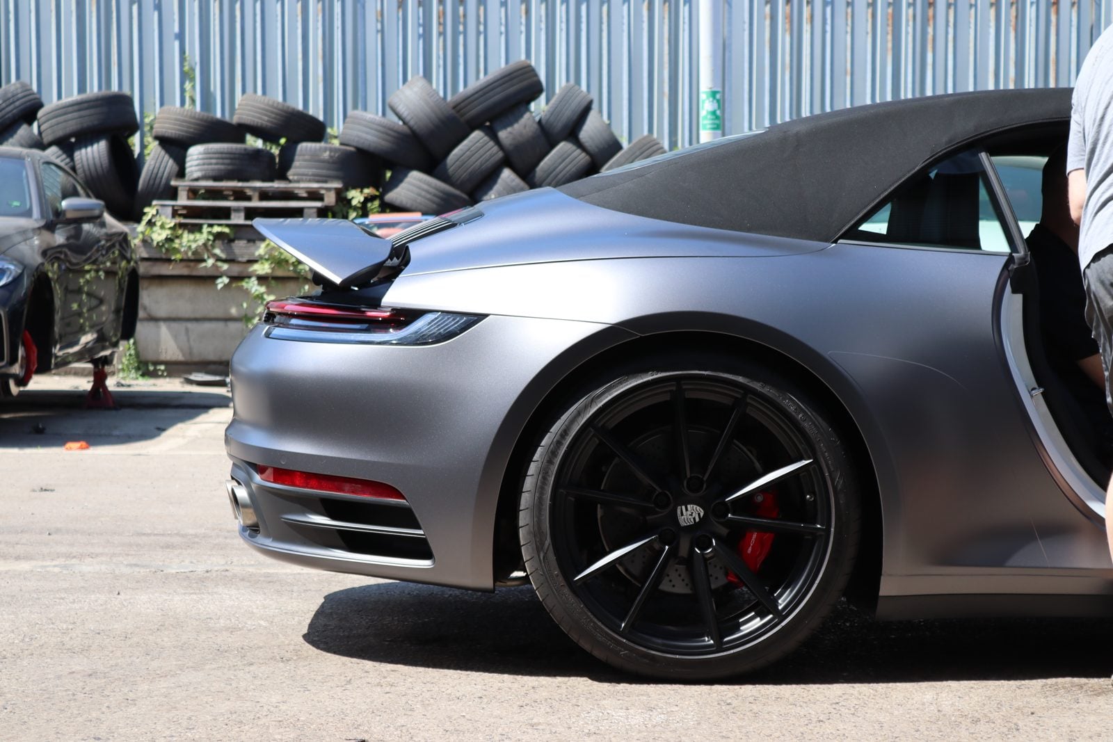 Porsche 911 wrapped in satin grey at Auto Wrap Manchester