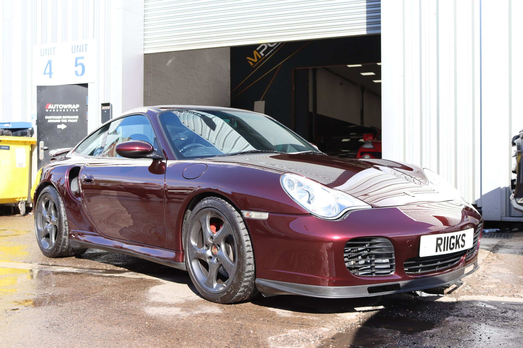Porsche 996 Turbo in a gloss red colour paint protection film at Auto Wrap Manchester